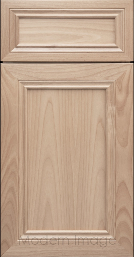 Corona Flat Panel Kitchen Cabinet in Ghost-matte Stain with mitered molding